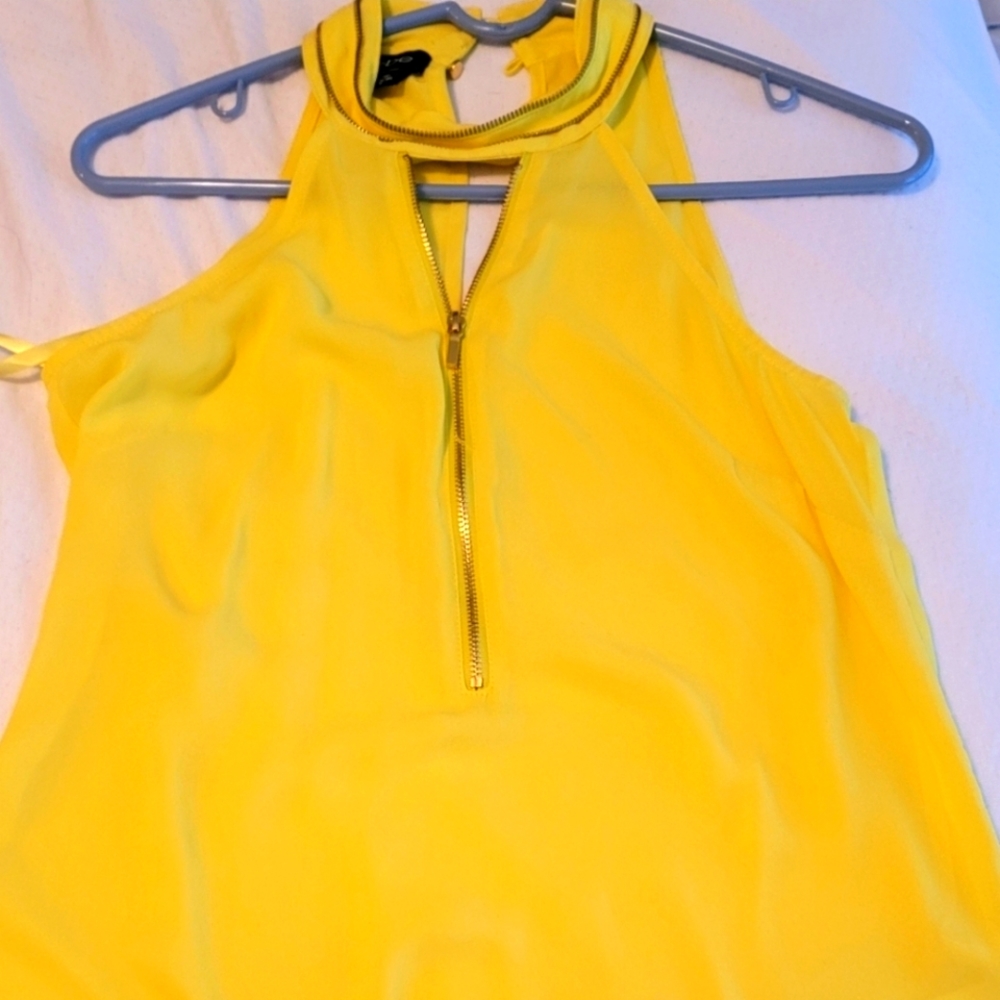 BEBE Yellow Halter Top